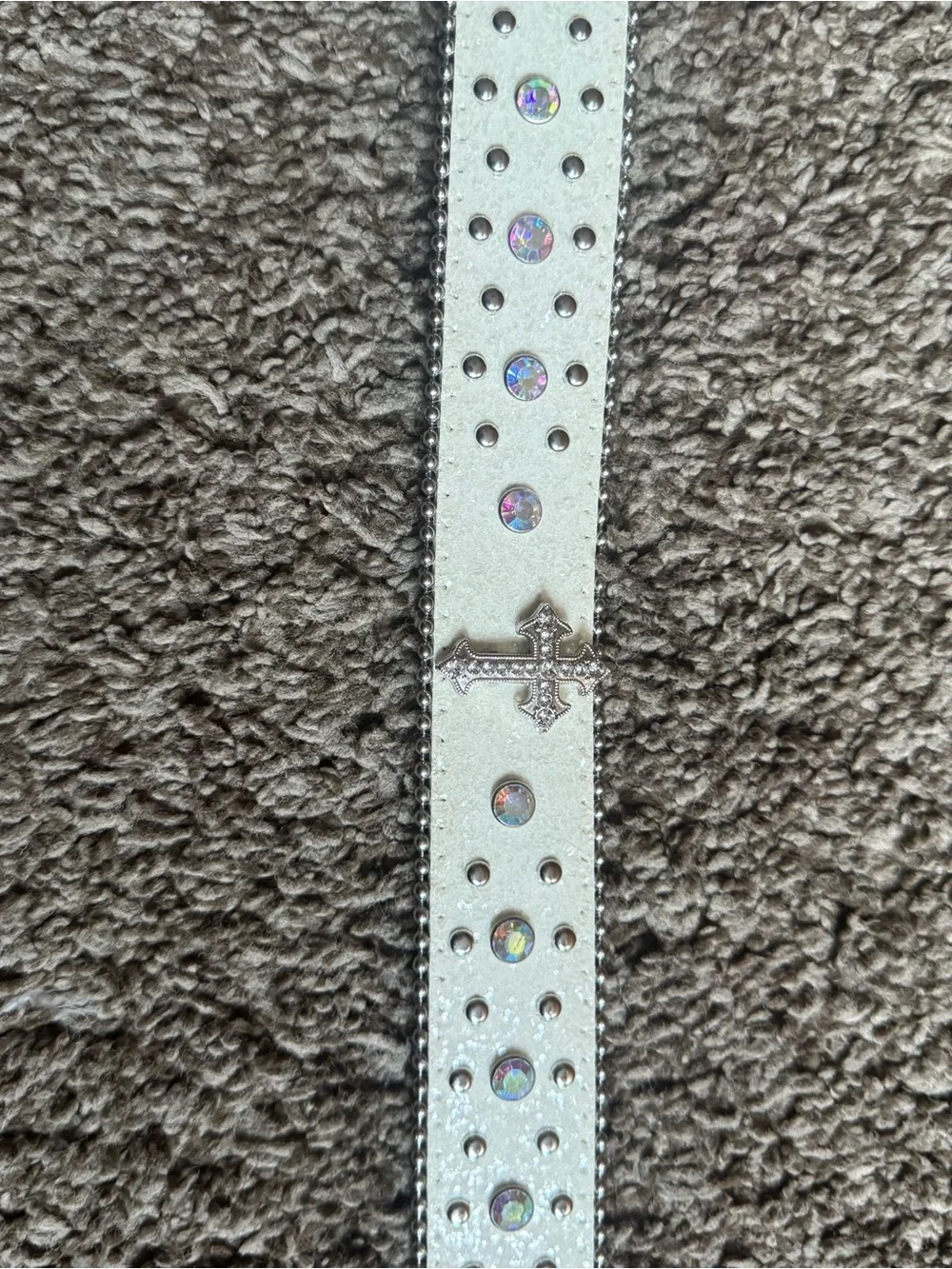 Sparkle Crystal Buckle Women’s Belt - Silver